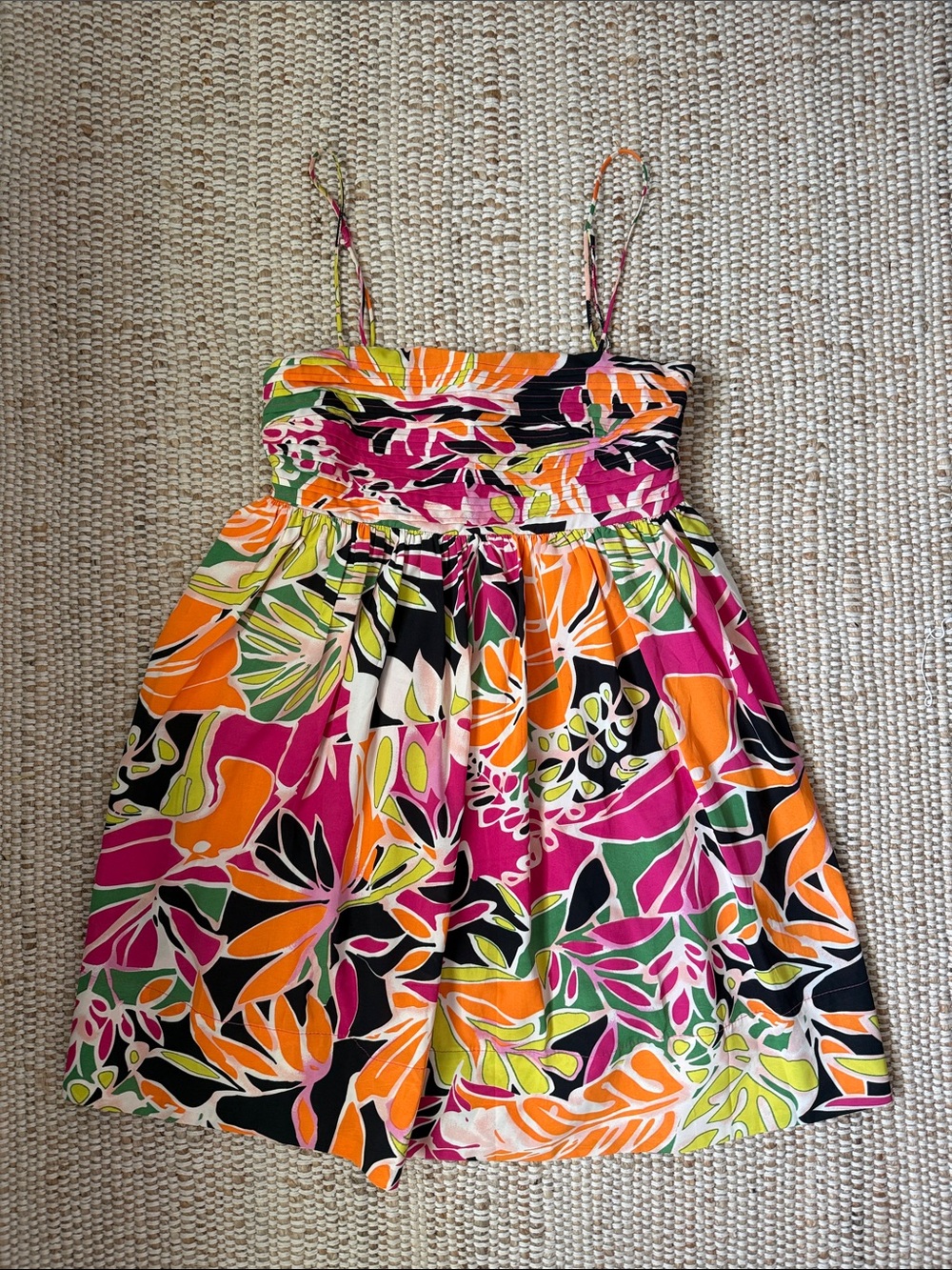 L LOVE Floral Mini Sundress with Spaghetti Straps (small)